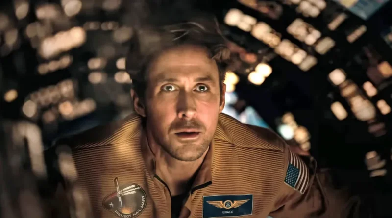 Ryan Gosling as Ryland Grace in Project Hail Mary on an alien planet.