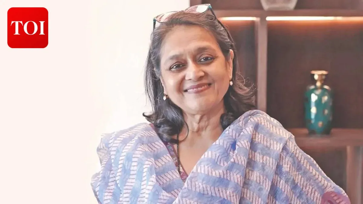 Veteran Indian actor Supriya Pathak smiling warmly, wearing a traditional embroidered kurta.