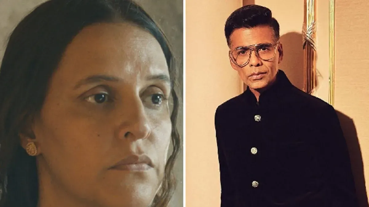 Neha Dhupia looking serious in a de-glam role from the '52 Blue' trailer.