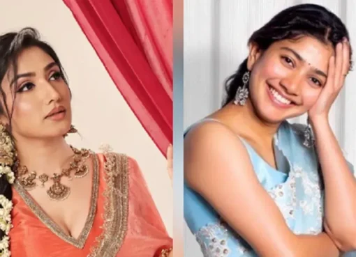 Actresses Donal Bisht and Sai Pallavi smiling together after a warm interaction.