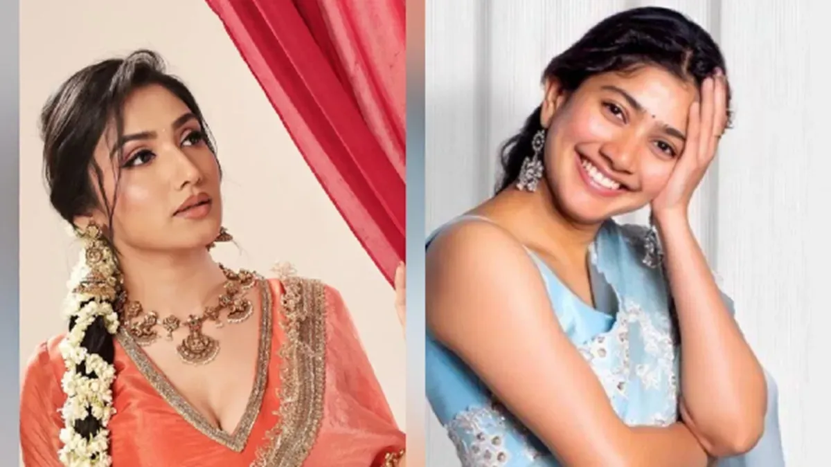 Actresses Donal Bisht and Sai Pallavi smiling together after a warm interaction.