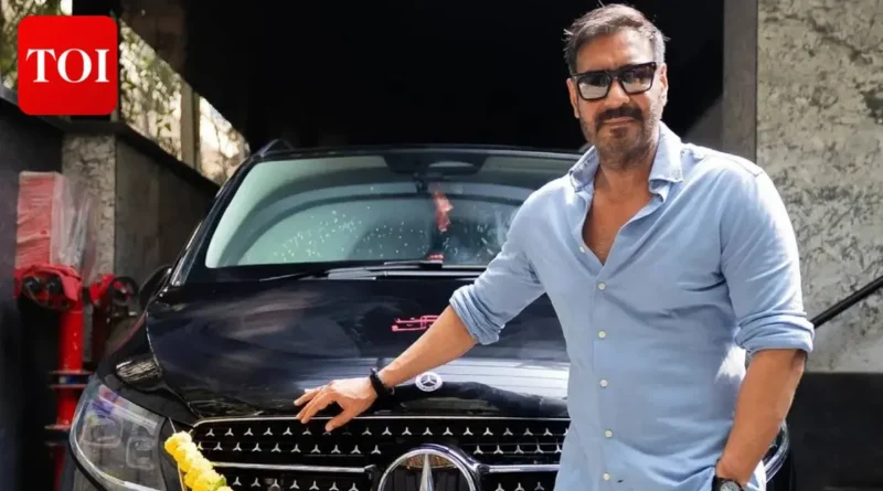 Ajay Devgn poses beside his sleek new Mercedes-Benz V-Class.