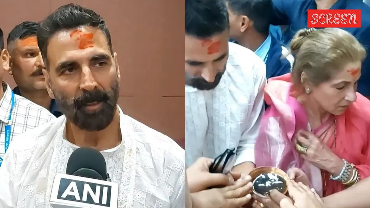Akshay Kumar and Dimple Kapadia praying at Mahakaleshwar Temple, Ujjain.