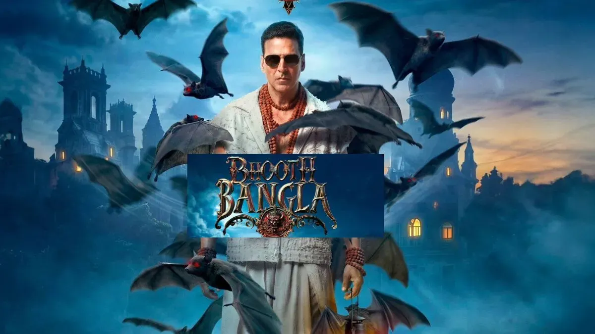Poster for the movie Bhooth Bangla featuring Akshay Kumar.