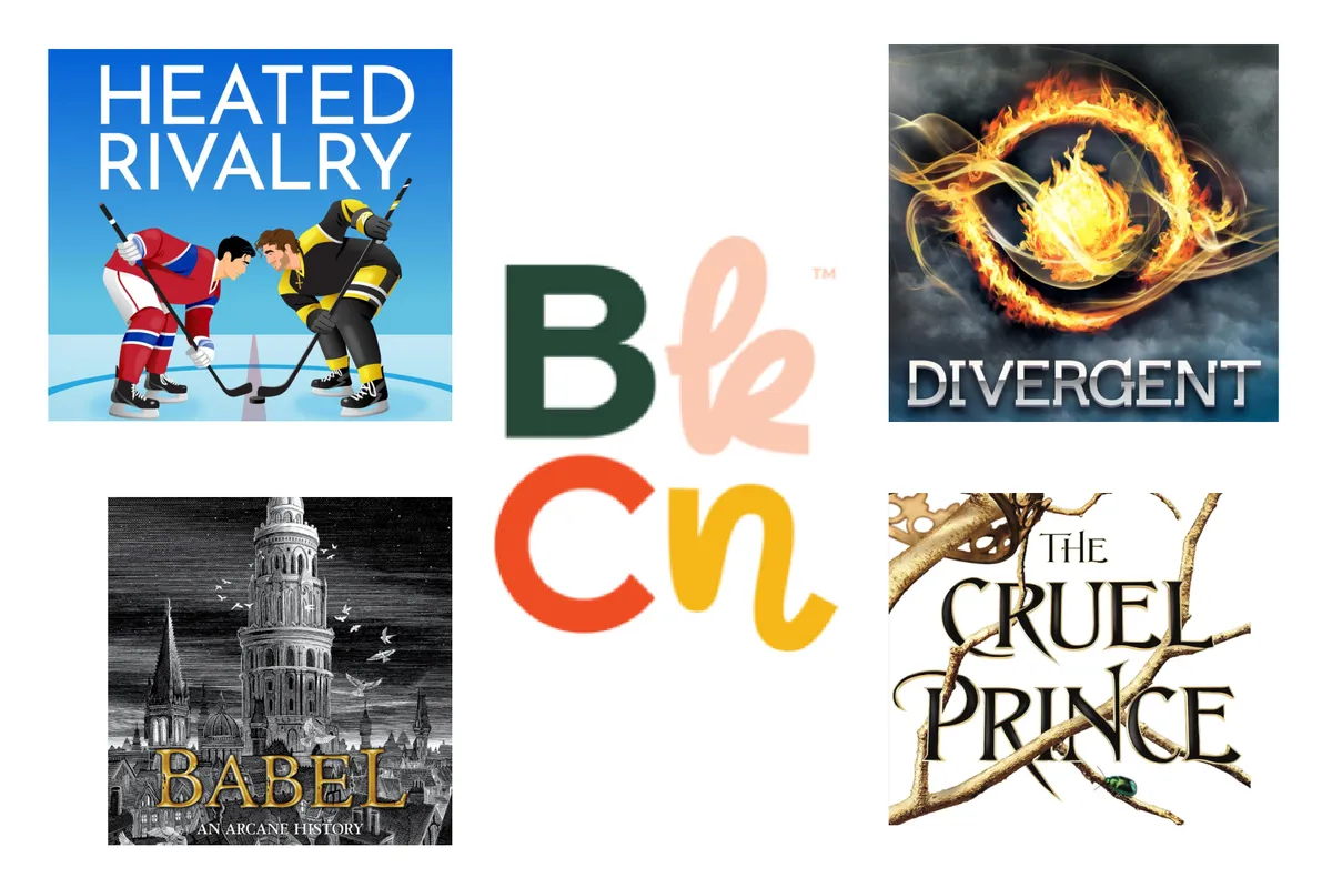 A vibrant crowd of excited book lovers at a convention, surrounded by colorful book displays and banners.