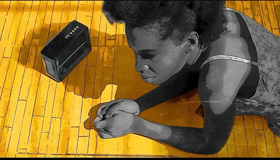 A vibrant graphic showing film reels and a Brazilian flag, symbolizing new films at the Cannes Film Festival.