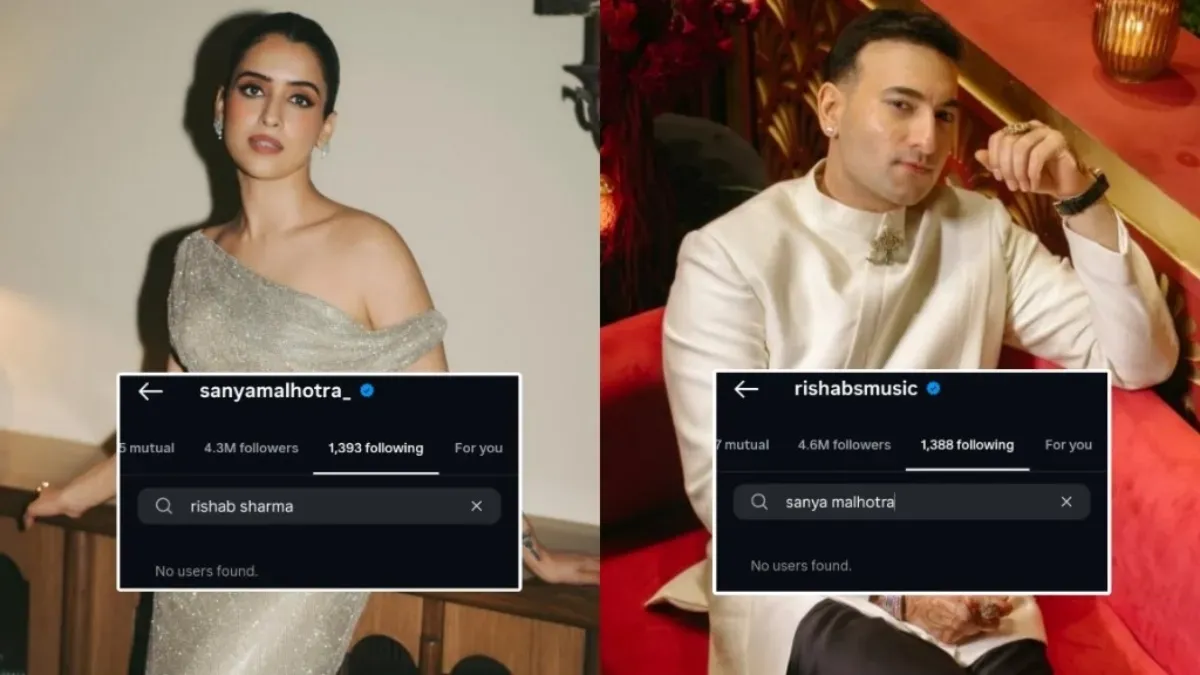 Sanya Malhotra and Rishab Sharma social media unfollows hint at rumored relationship split.
