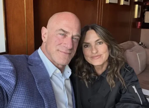 Christopher Meloni and Mariska Hargitay smiling together during a casual hangout.