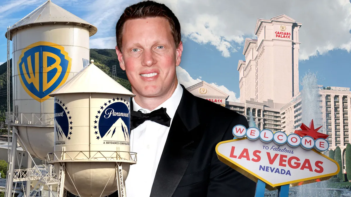 A cinema marquee showing movie titles.