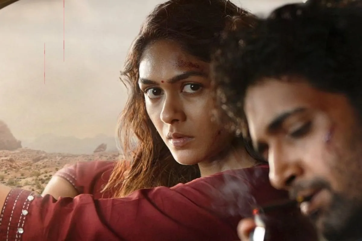 Adivi Sesh and Mrunal Thakur in a scene from the movie Dacoit