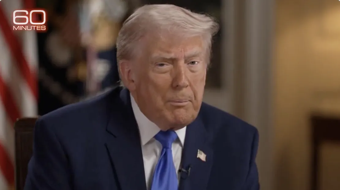 Donald Trump speaking during an interview.
