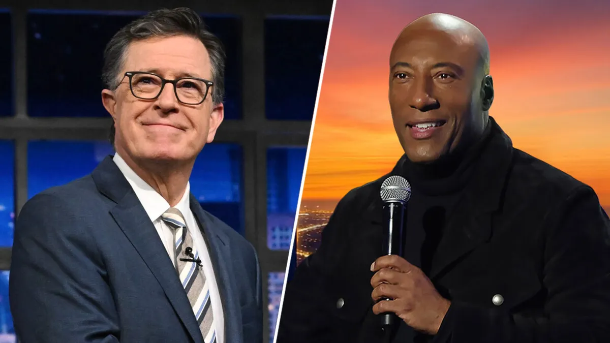 George Cheeks speaking at a media event about the future of CBS programming.