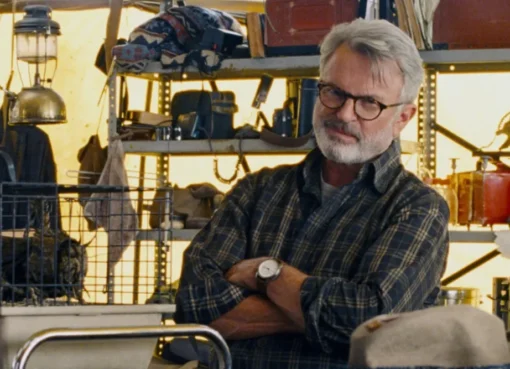 Sam Neill smiling, looking healthy and happy.