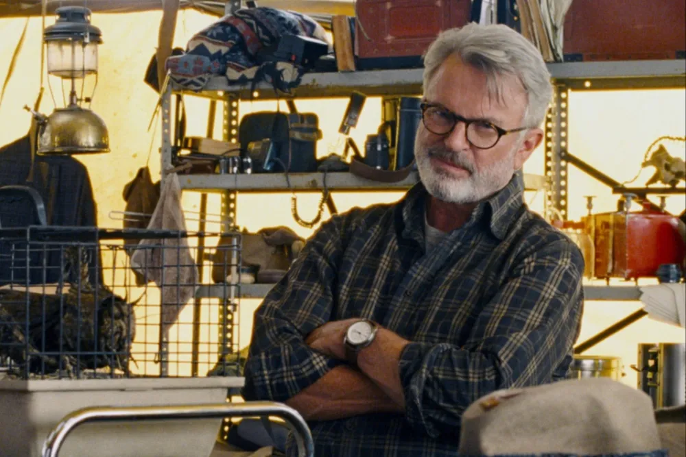 Sam Neill smiling, looking healthy and happy.