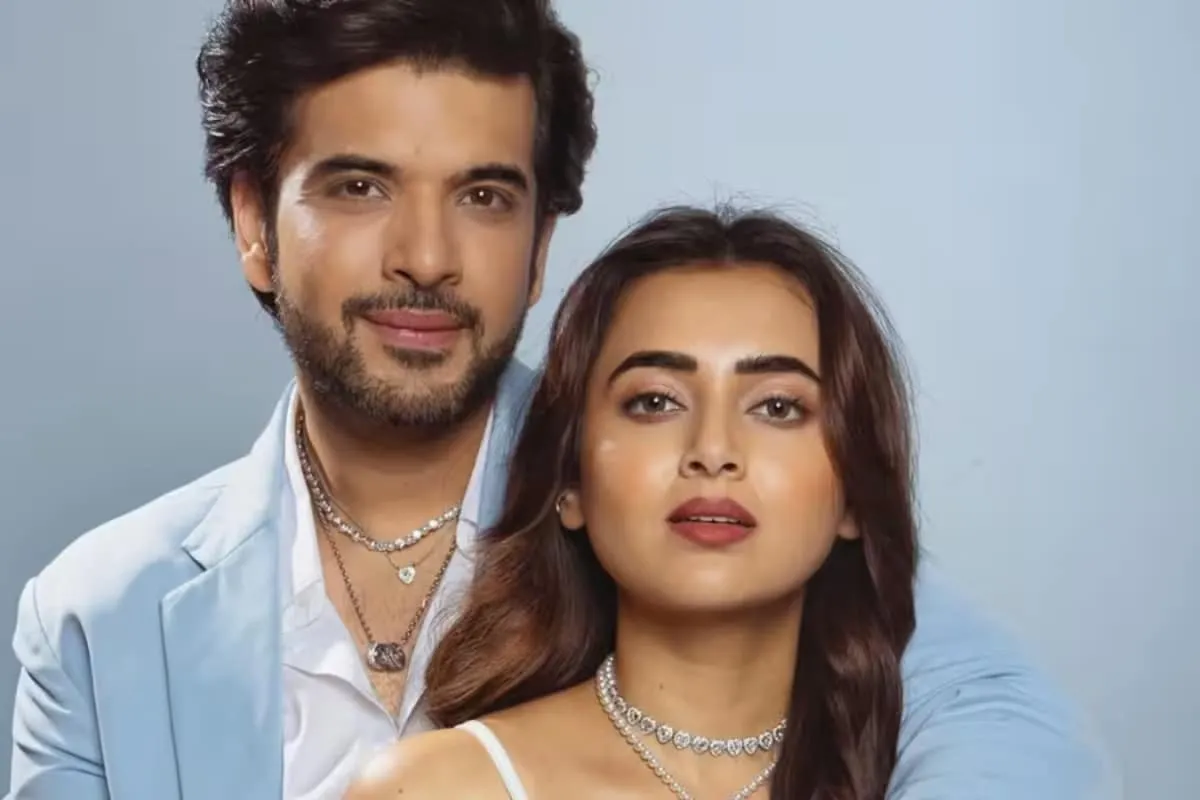 Karan Kundrra and Tejasswi Prakash smiling and laughing together