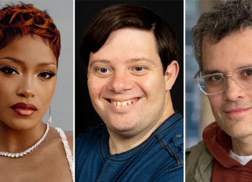 Keke Palmer and Zack Gottsagen smiling.