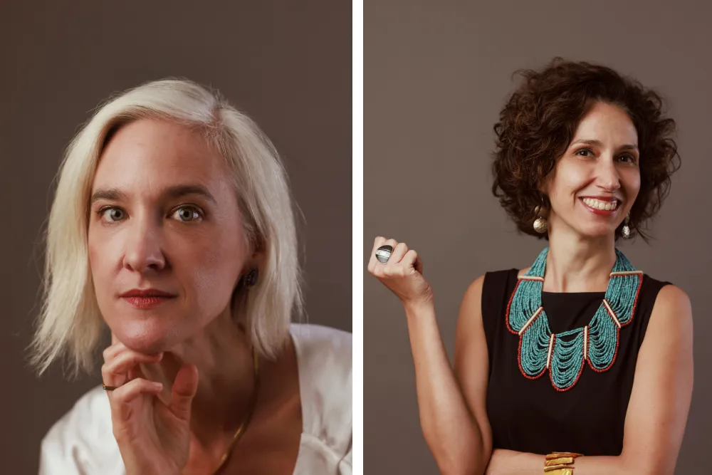Kleber Mendonça Filho and Akinola Davies Jr. smiling at a film event.