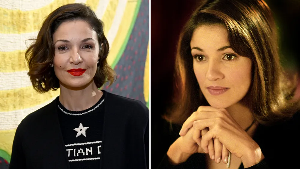 Actress Nadia Farès posing for a photo.