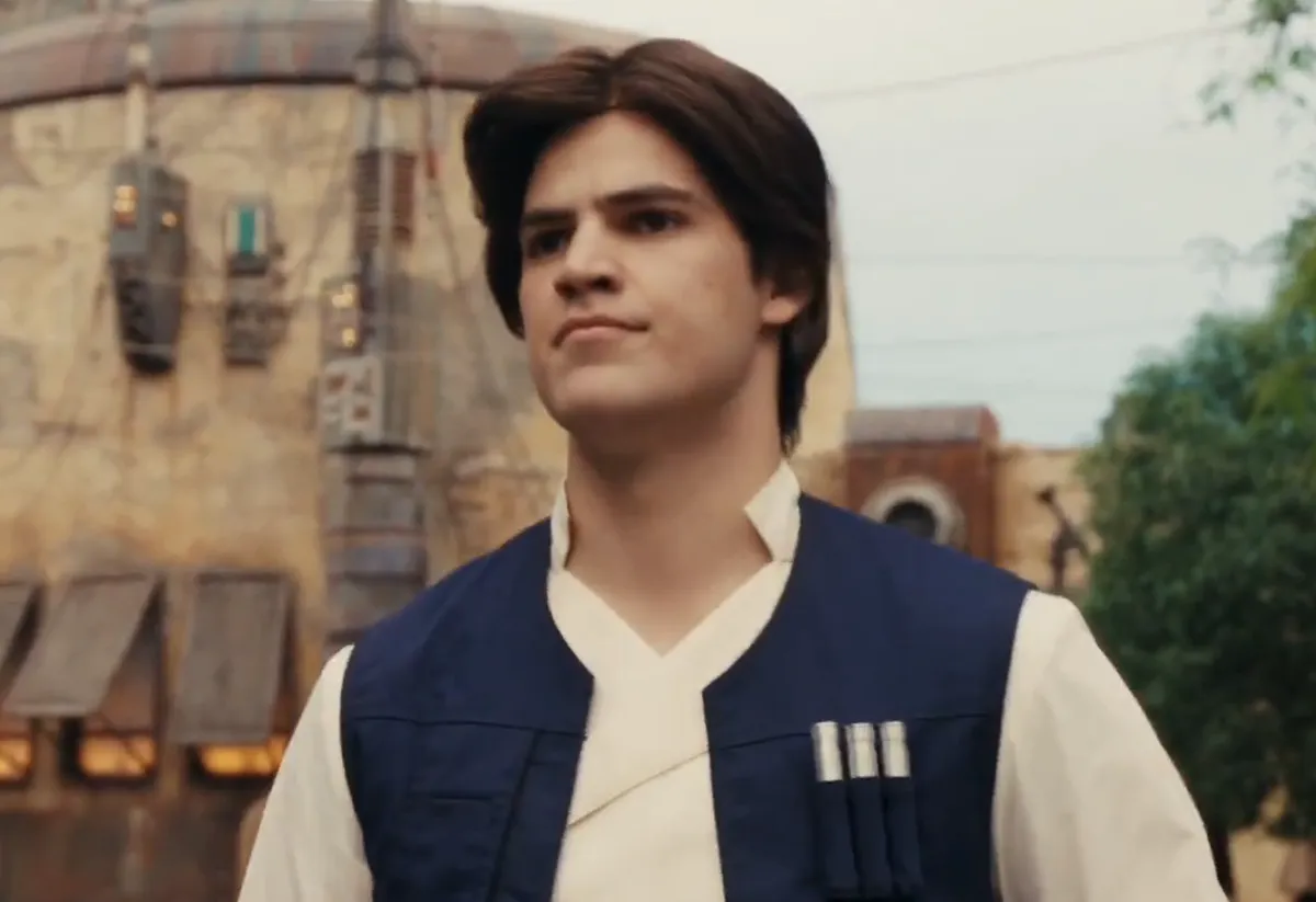 A fan-made meme or screenshot showing the new Han Solo character with a visibly bad wig.