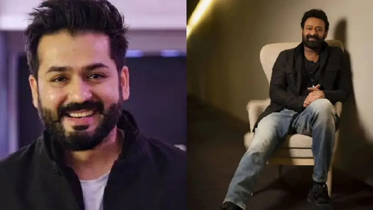Split image of actor Prabhas and director Aditya Dhar looking thoughtful.
