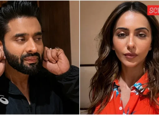 Rakul Preet Singh and Jackky Bhagnani in a playful moment.