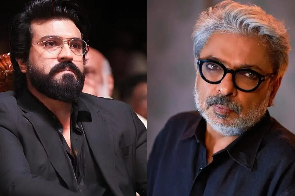 Ram Charan and Sanjay Leela Bhansali in a composite image, suggesting a collaboration.