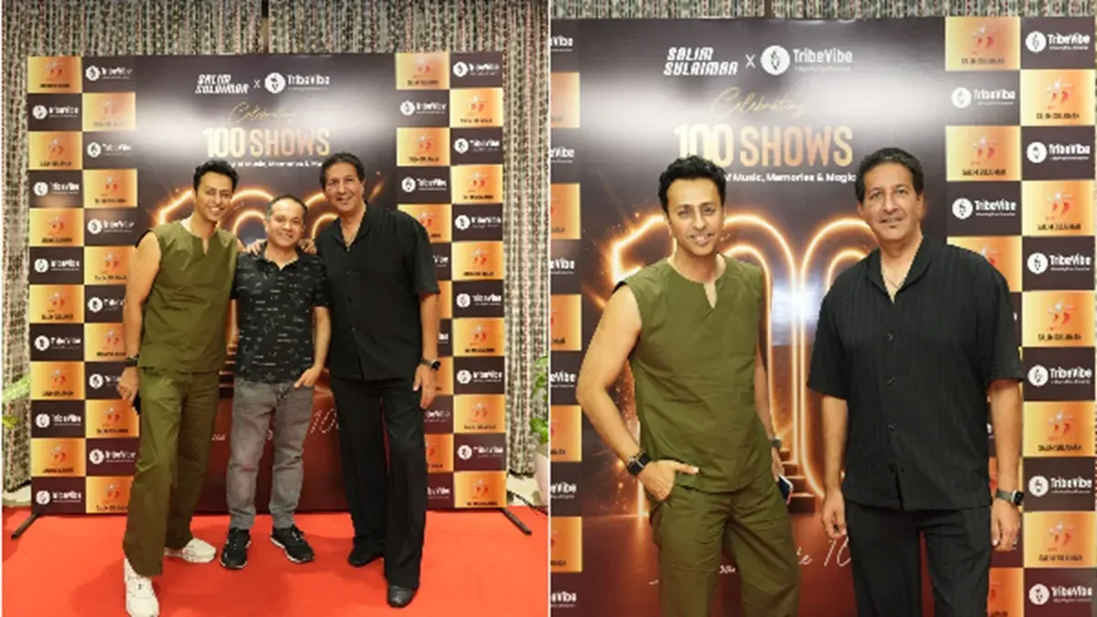 Salim and Sulaiman Merchant celebrating 100 campus performances with TribeVibe.