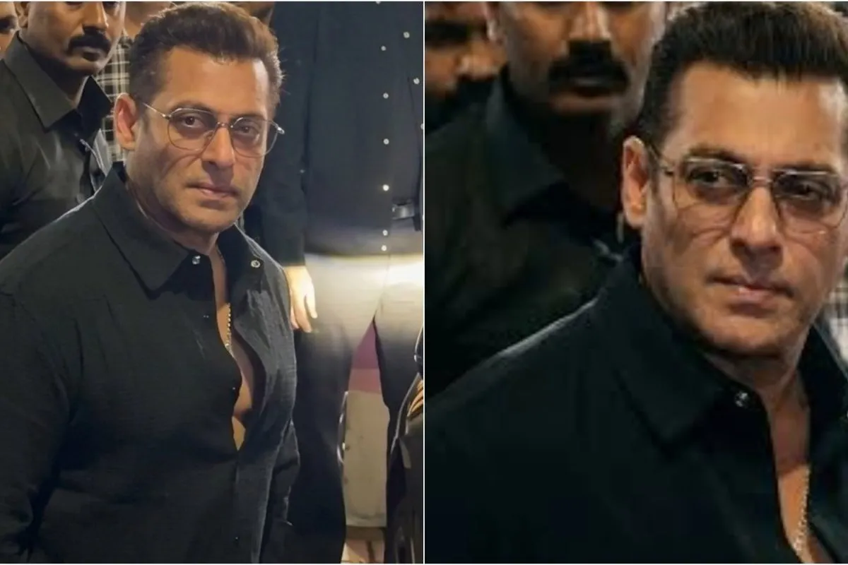 Salman Khan with a fresh haircut arriving at Jamnagar airport.