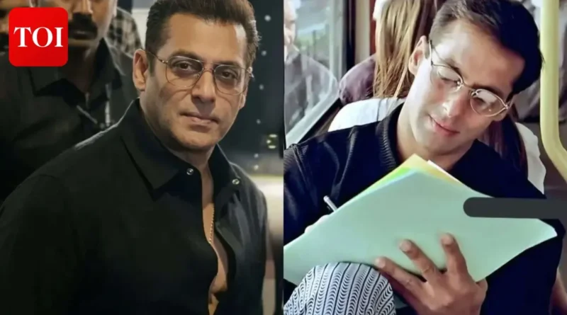 Salman Khan wearing spectacles with a lean physique in public.