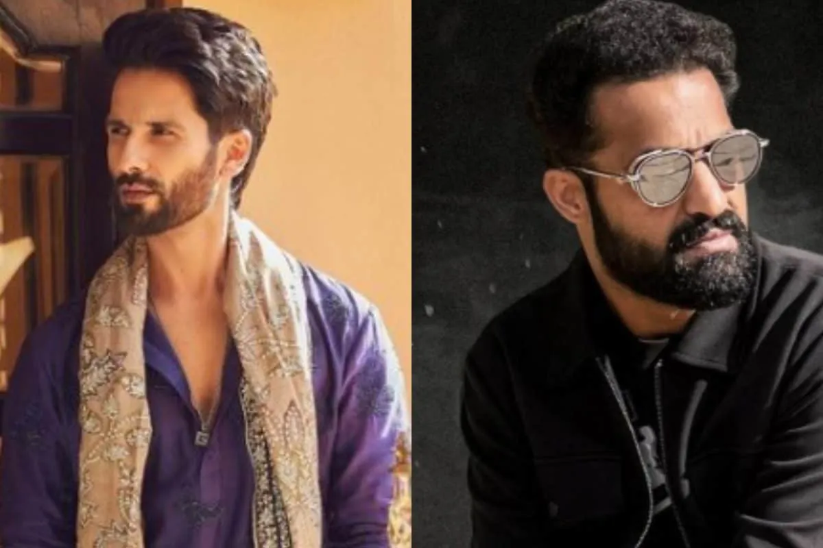 Collage of Jr NTR, Prashanth Neel, and Shahid Kapoor.