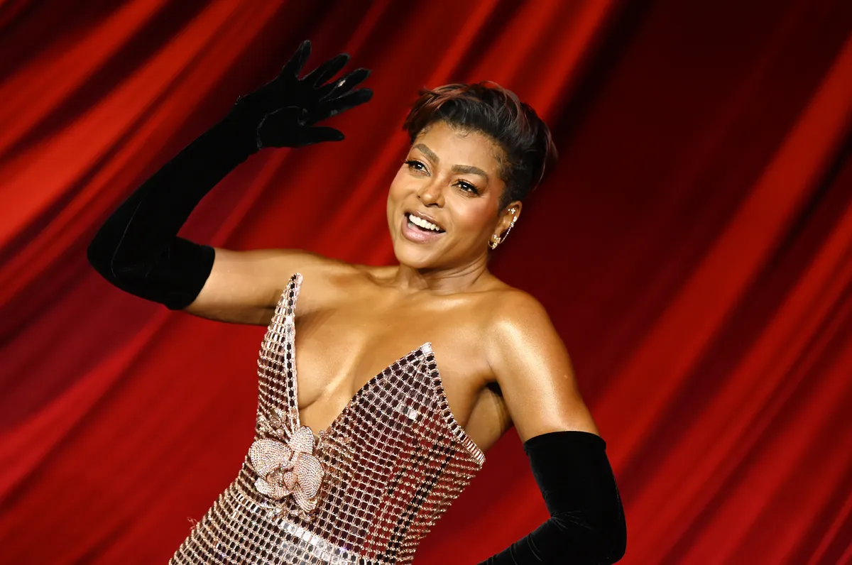 Taraji P. Henson smiling brightly while speaking.