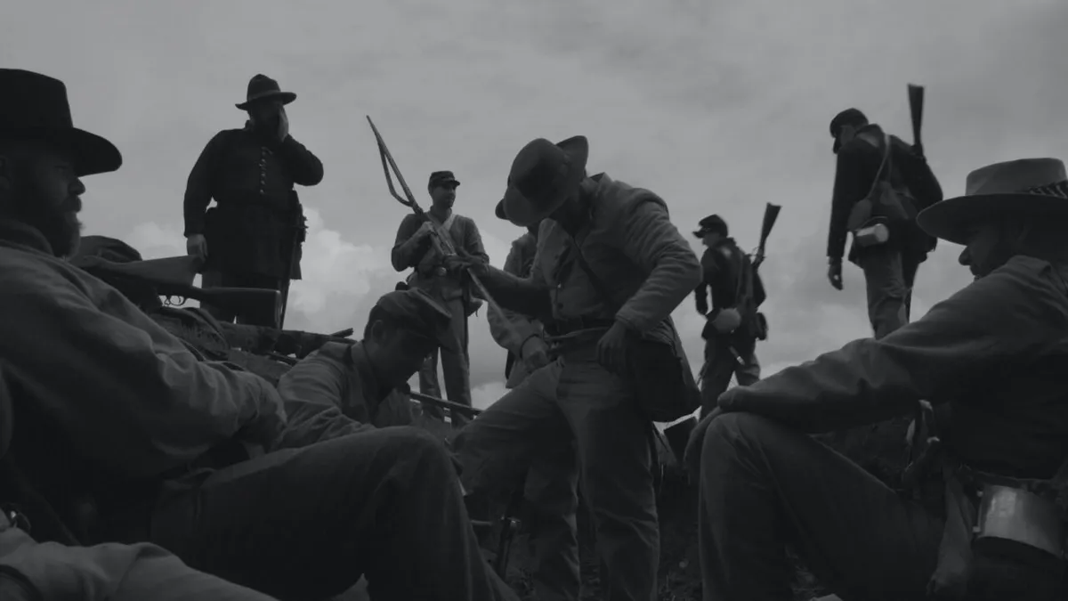 Montage of protest and riot images from news coverage.