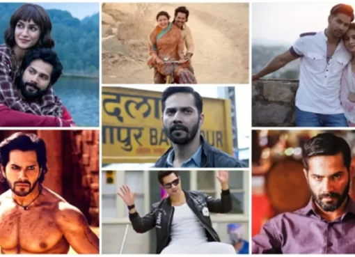 Varun Dhawan smiling, promoting a movie