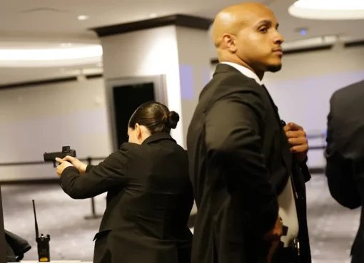 President Trump and First Lady Melania Trump look serious as they are quickly led away by Secret Service during an evacuation.