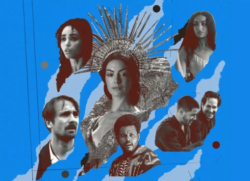 A concert stage with a spotlight on a singer, the whole scene looks a bit staged and inauthentic.