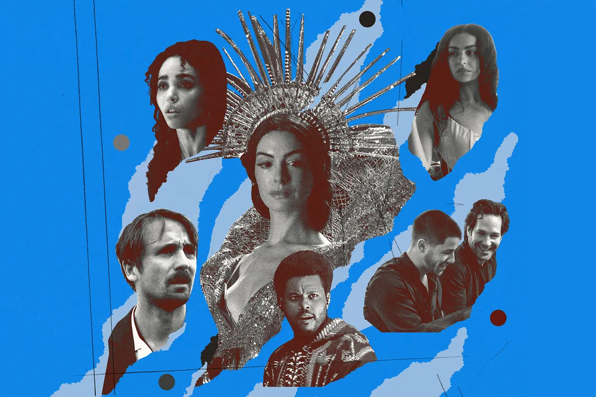 A concert stage with a spotlight on a singer, the whole scene looks a bit staged and inauthentic.