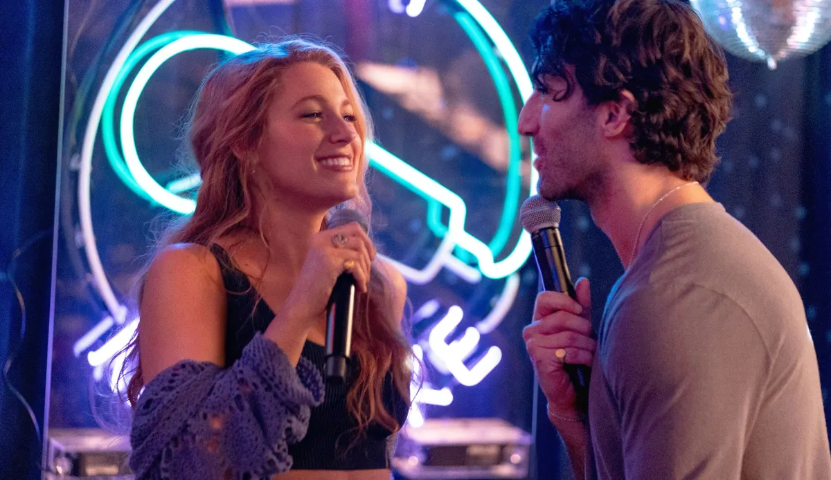 Blake Lively and Justin Baldoni in a still from the movie It Ends With Us.