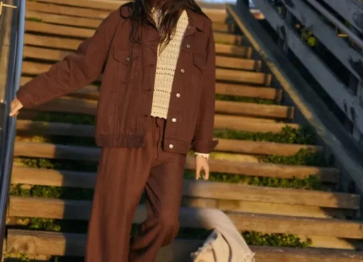 A person wearing light-colored, wide-leg linen pants looking breezy and comfortable.