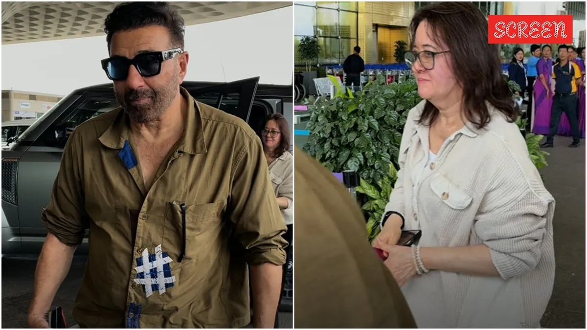 Sunny Deol and his wife Pooja Deol making a public appearance, with Sunny making a sweet gesture.