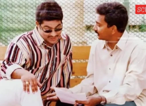 Young Jr NTR and SS Rajamouli smiling during their early filming days