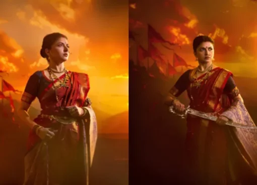 Bhagyashree Dassani in a powerful, regal pose for a photoshoot embodying royal heritage.