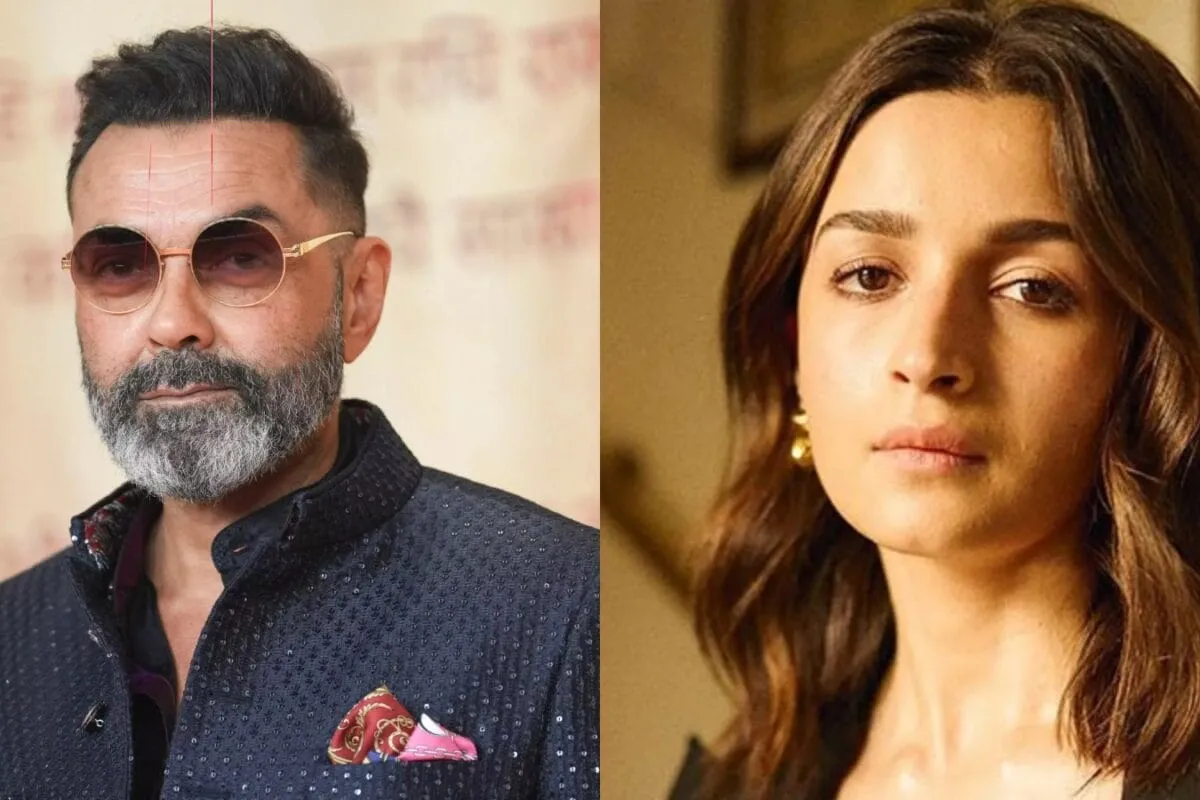 Bobby Deol and Alia Bhatt in a professional setting.