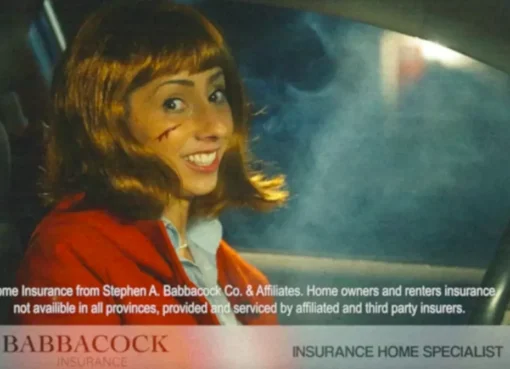 A strange, colorful image from the new horror film 'Buffet Infinity', showing surreal commercial-like visuals.