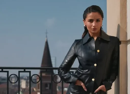 Alia Bhatt in a black tailored outfit with Gucci accessories at Cannes 2026.