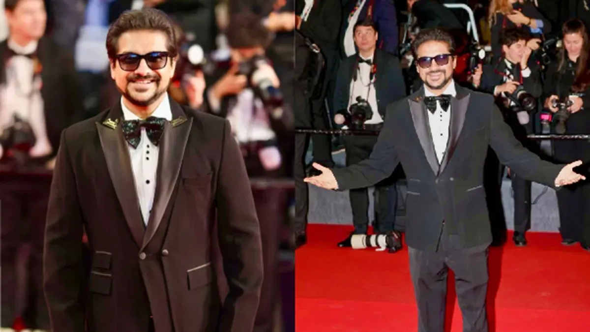 Actor Pushkar Jog on the red carpet at Cannes.