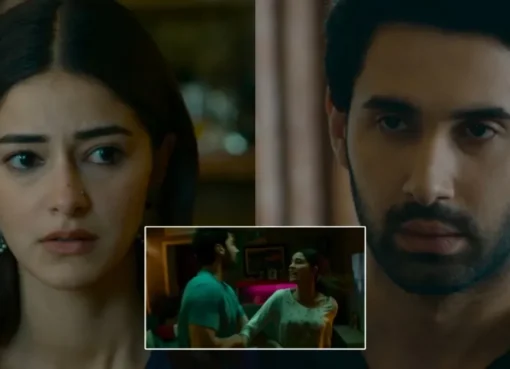 Aarav and Chandni from Chand Mera Dil looking at each other lovingly, possibly at a wedding.