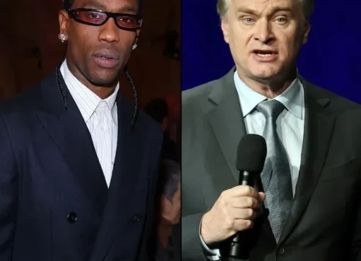 Christopher Nolan and Travis Scott looking thoughtful.