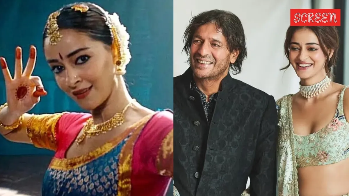 Chunky Panday with a serious but supportive expression, defending Ananya Panday.