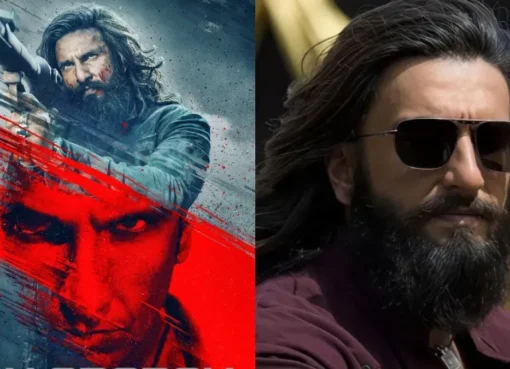 Ranveer Singh from the movie Dhurandhar 2 looking intense and determined.