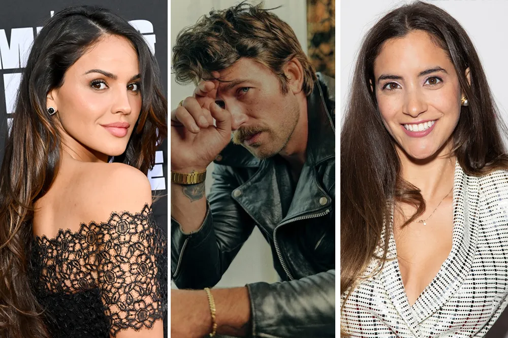 Eiza González and Brandon Sklenar smiling.